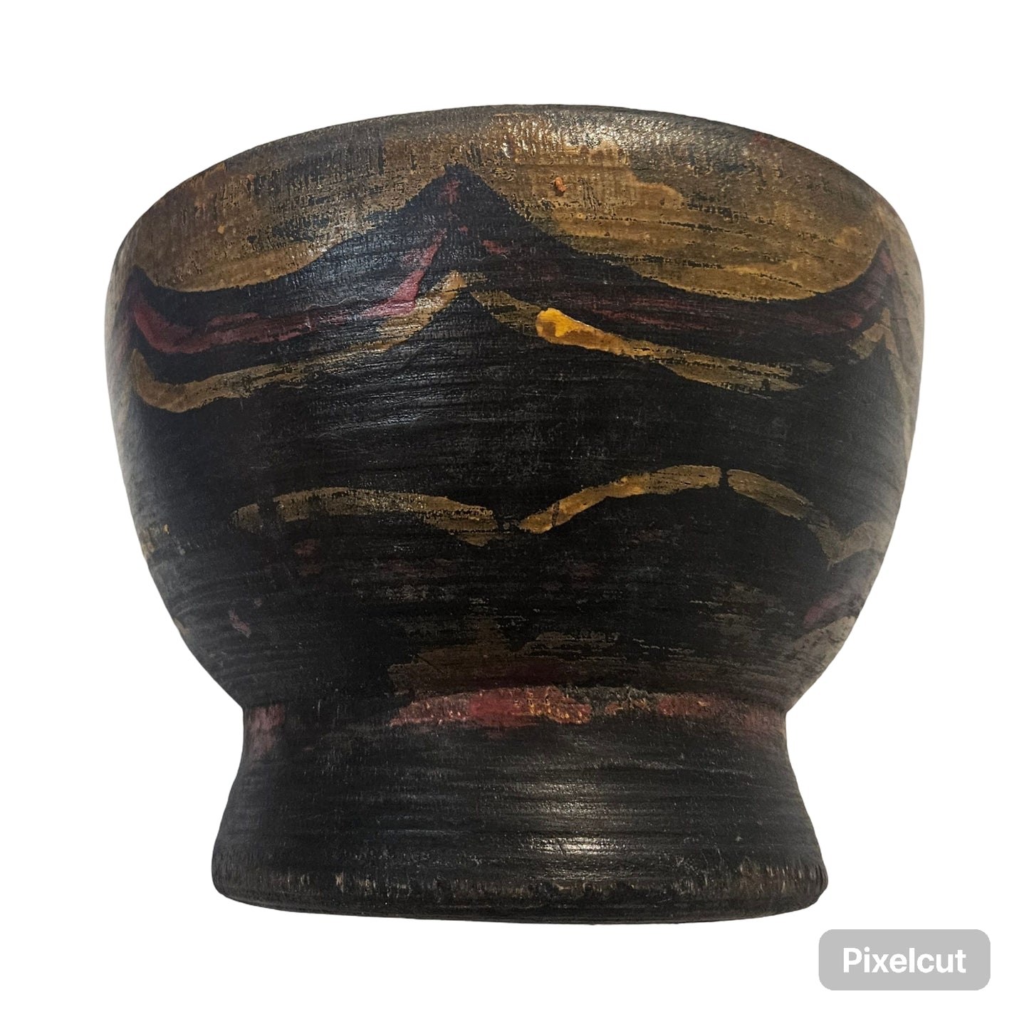 Tibetan Woodenware Prayer Bowl 6" dia