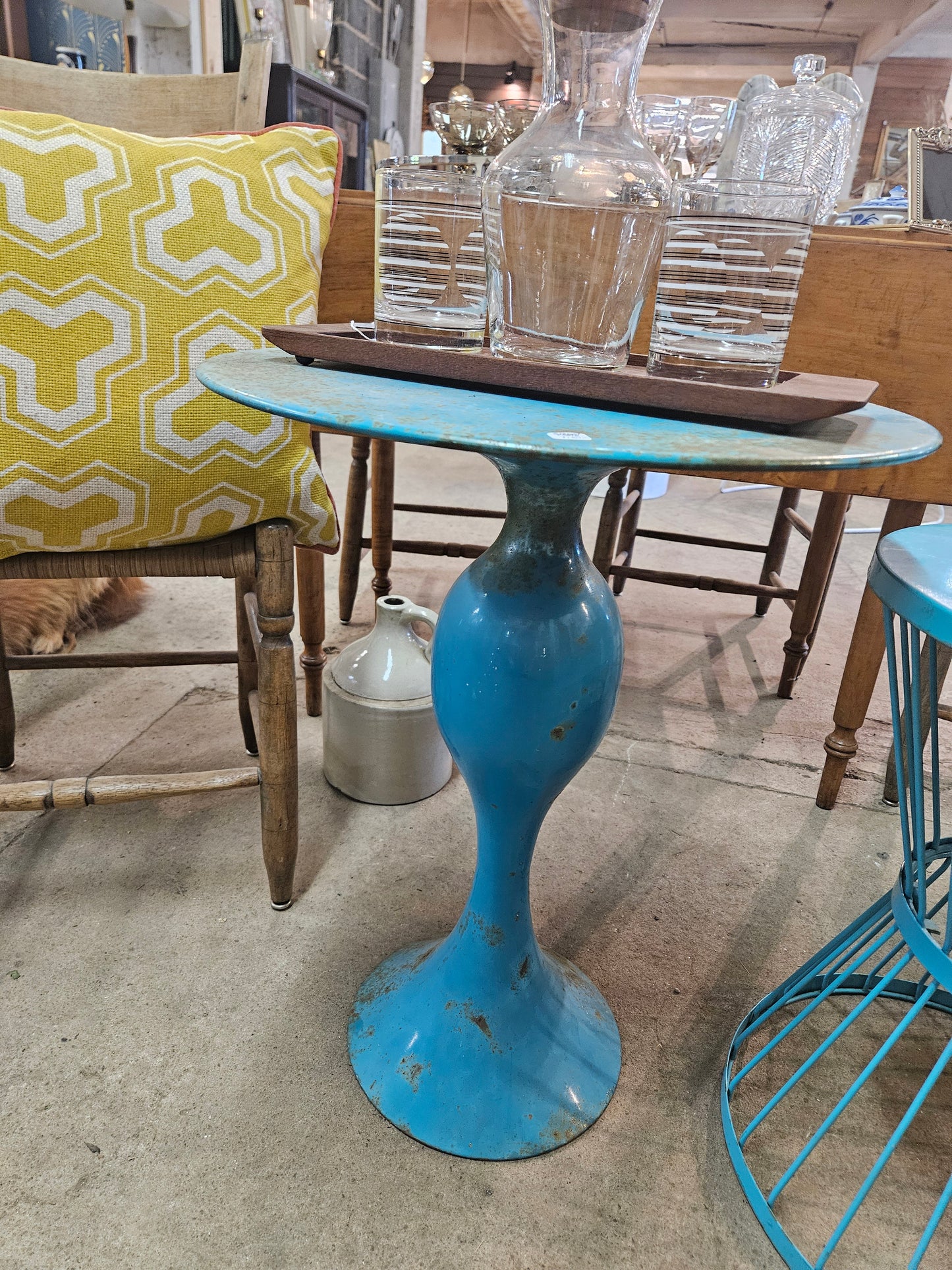 Vintage Turquoise patio table