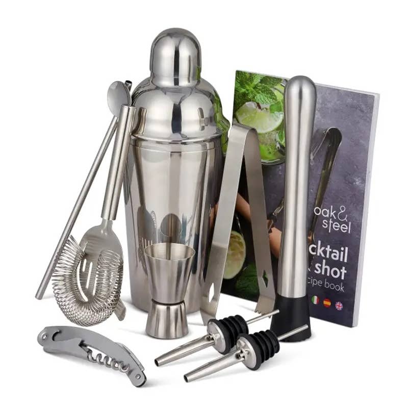 10 Pieces Stainless Steel Cocktail Making Shaker Mixer