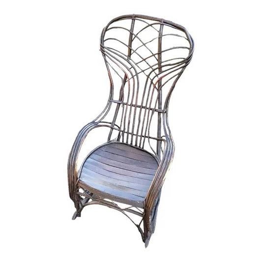 Antique Bentwood Hickory & Oak Twig Rocker